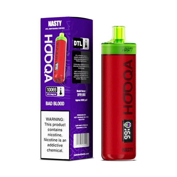 Nasty HOOQA 10K - Bad Blood  - 3mg  Jetable  xvape.ma Maroc.