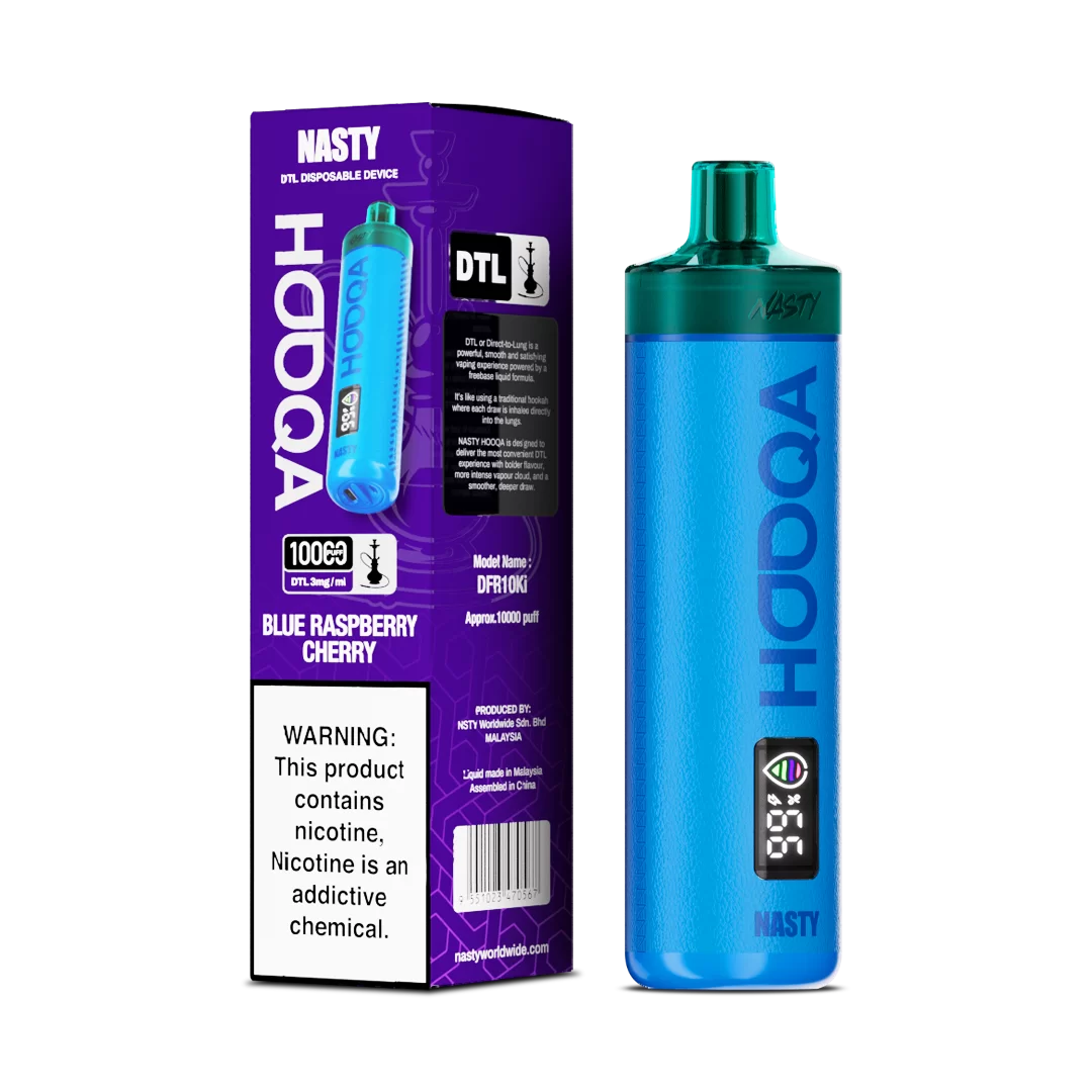 Nasty HOOQA 10K - Blue Raspberry - 3mg  Jetable  xvape.ma Maroc.