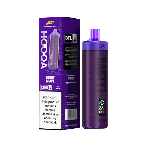 Nasty HOOQA 10K - Grape - 3mg  Jetable  xvape.ma Maroc.