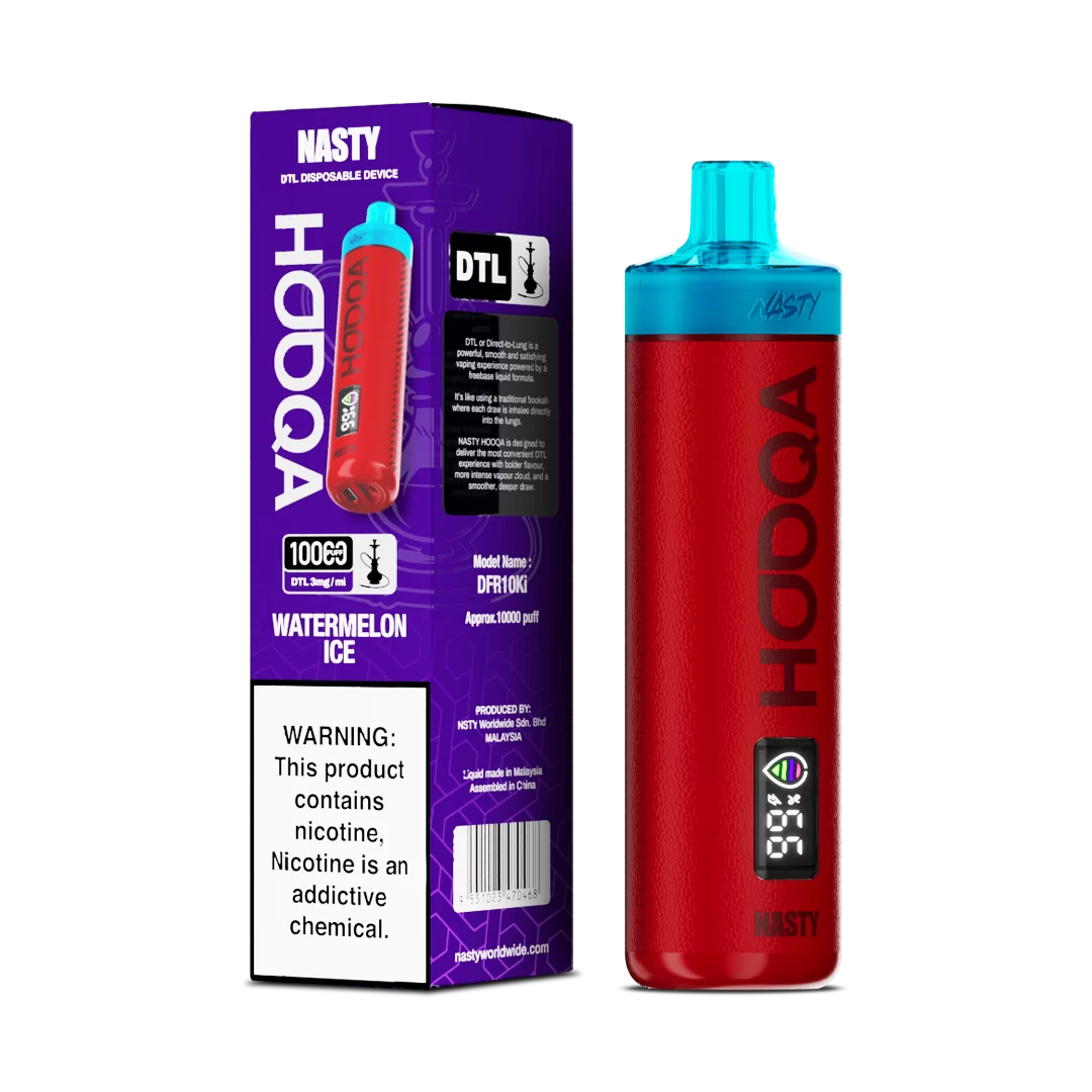 Nasty HOOQA 10K - Watermelon ice - 3mg  Jetable  xvape.ma Maroc.