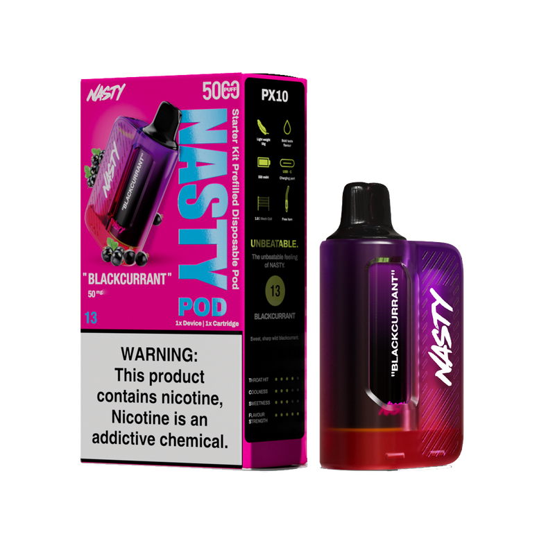 Nasty Pod 5k - Blackcurrant - kit complet - 5%  Starter Kits (Pods Fermés)  xvape.ma Maroc.