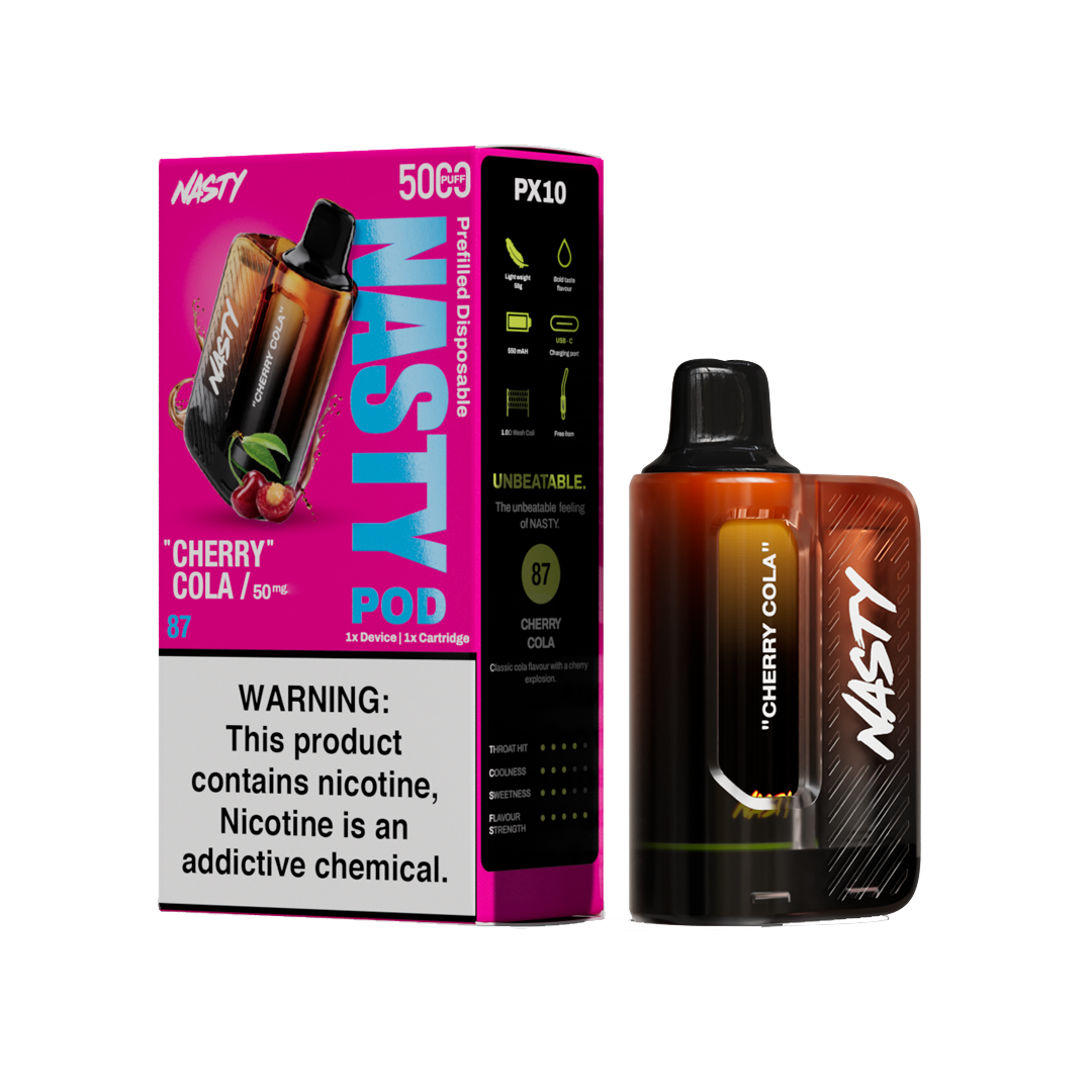 Nasty Pod 5k - Cherry Cola - kit complet - 5%  Starter Kits (Pods Fermés)  xvape.ma Maroc.