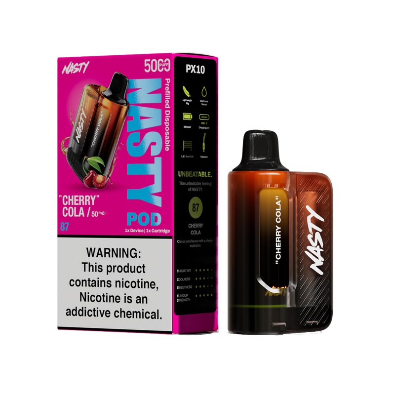 Nasty Pod 5k - Cherry Cola - kit complet - 5%  Starter Kits (Pods Fermés)  xvape.ma Maroc.