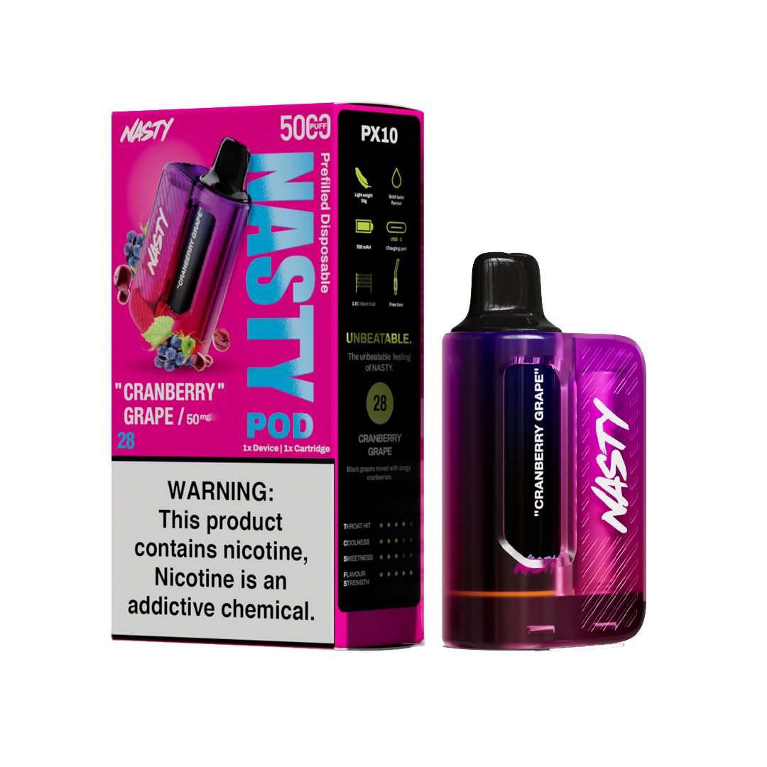 Nasty Pod 5k - Cranberry Grape - kit complet - 5%  Starter Kits (Pods Fermés)  xvape.ma Maroc.