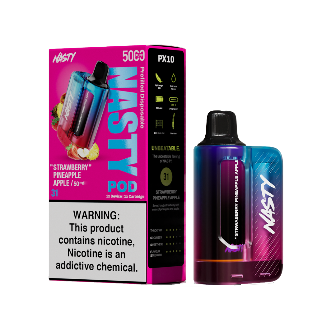 Nasty Pod 5k - Strawberry Pineapple Apple - kit complet - 5%  Starter Kits (Pods Fermés)  xvape.ma Maroc.