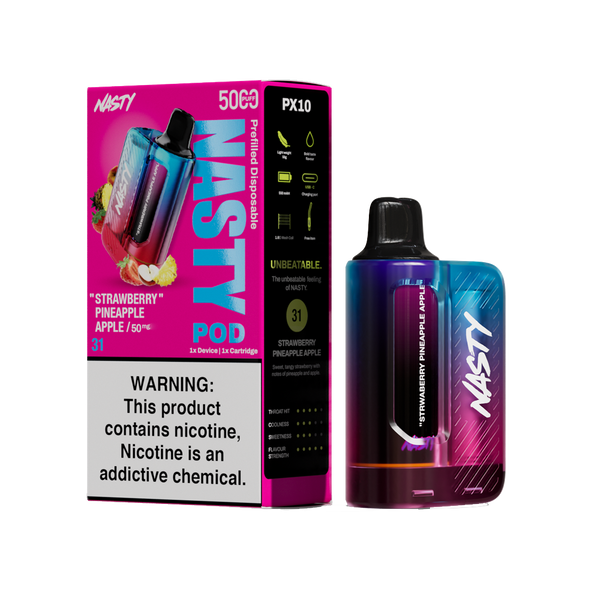 Nasty Pod 5k - Strawberry Pineapple Apple - kit complet - 5%  Starter Kits (Pods Fermés)  xvape.ma Maroc.