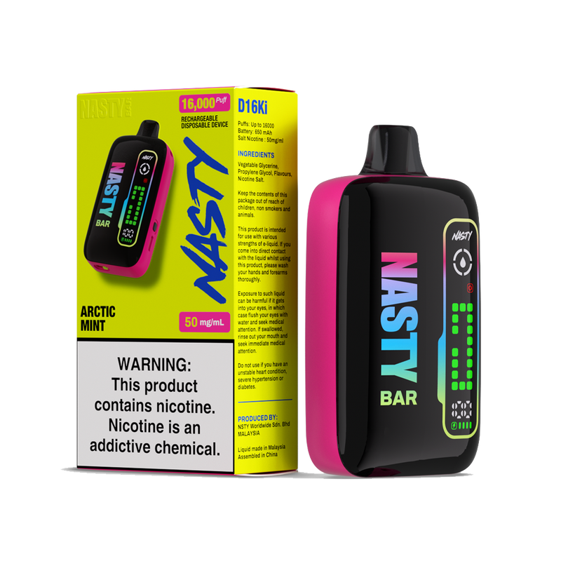 Nasty D16ki - Arctic Mint - 16K Taffs 5%  Jetable  xvape.ma Maroc.