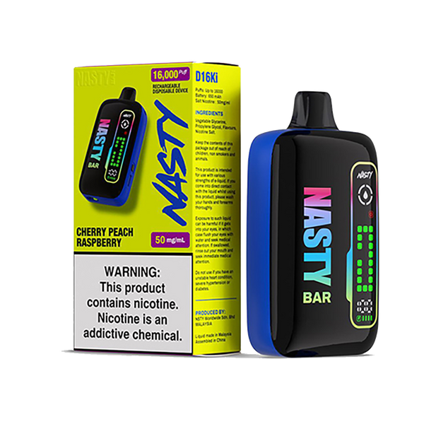 Nasty D16ki - Cherry Peach Raspberry - 16K Taffs 5%  Jetable  xvape.ma Maroc.
