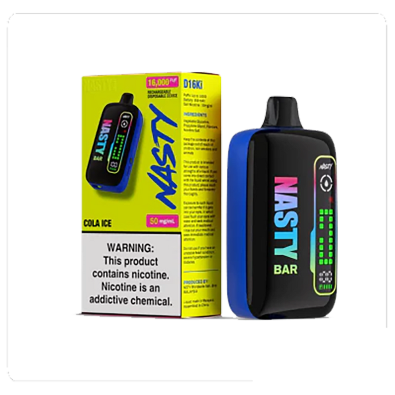 Nasty D16ki - Cola ice- 16K Taffs 5%  Jetable  xvape.ma Maroc.
