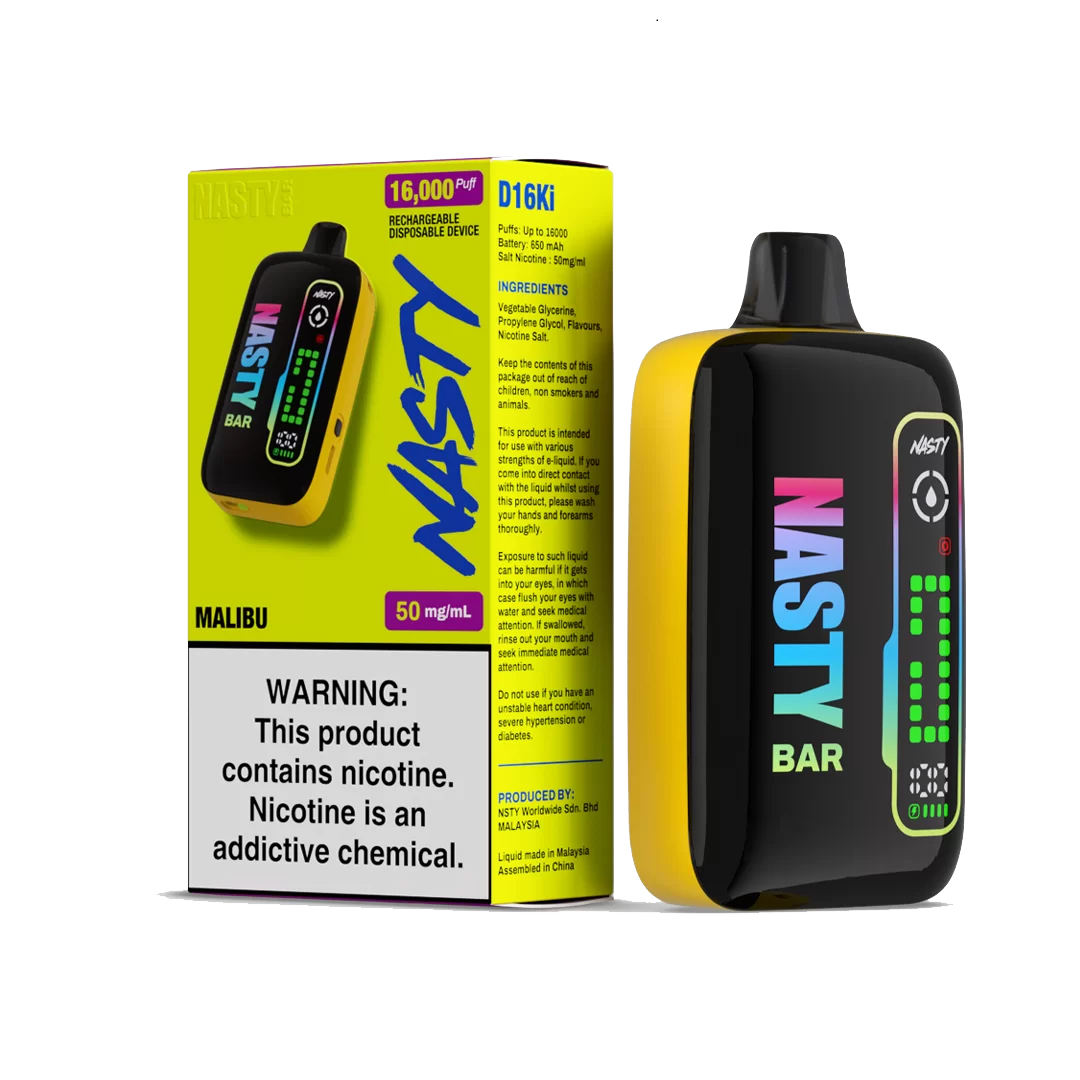 Nasty D16ki - Malibu - 16K Taffs 5%  Jetable  xvape.ma Maroc.