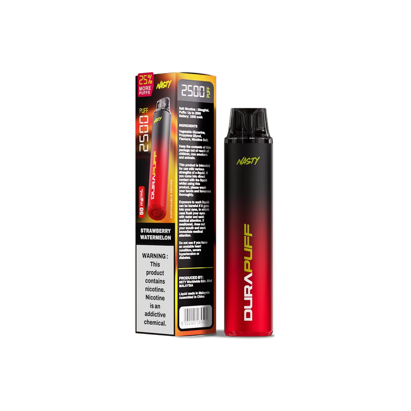 Nasty DuraPuff 2500 Strong - Strawberry Watermelon - 50mg  Jetable  xvape.ma Maroc.