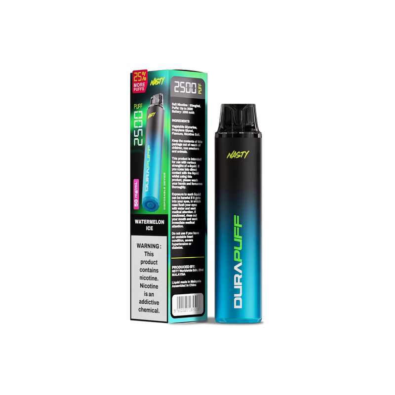 Nasty DuraPuff 2500 Strong - Watermelon Ice - 50mg  Jetable  xvape.ma Maroc.