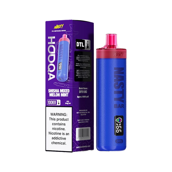 Nasty HOOQA 10K - Shisha lemon mint  - 3mg  Jetable  xvape.ma Maroc.