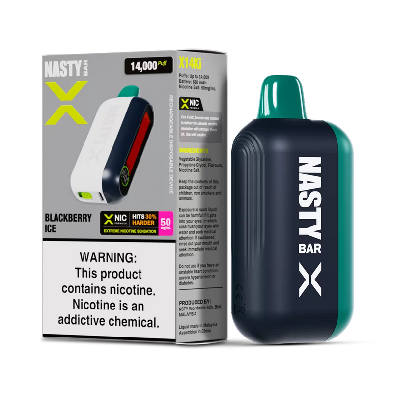 Nasty X 14K Strong - Blackberry Ice  Jetable  xvape.ma Maroc.