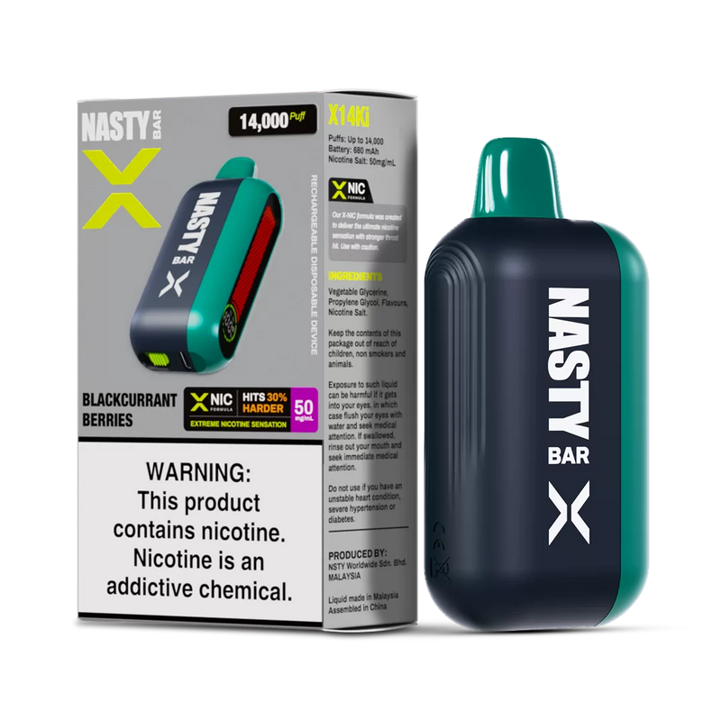 Nasty X 14K Strong - Blackcurrant Berries  Jetable  xvape.ma Maroc.