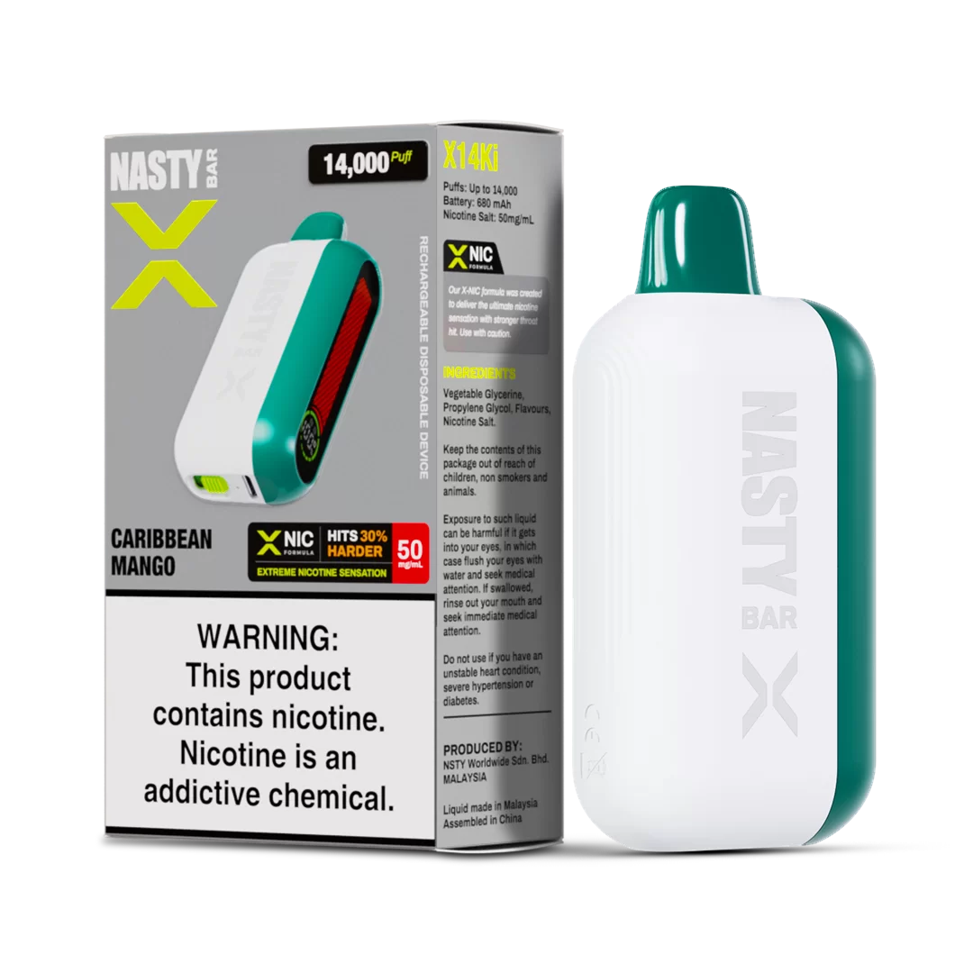 Nasty X 14K Strong - Caribbean Mango  Jetable  xvape.ma Maroc.