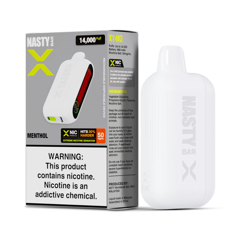 Nasty X 14K Strong - Menthol  Jetable  xvape.ma Maroc.