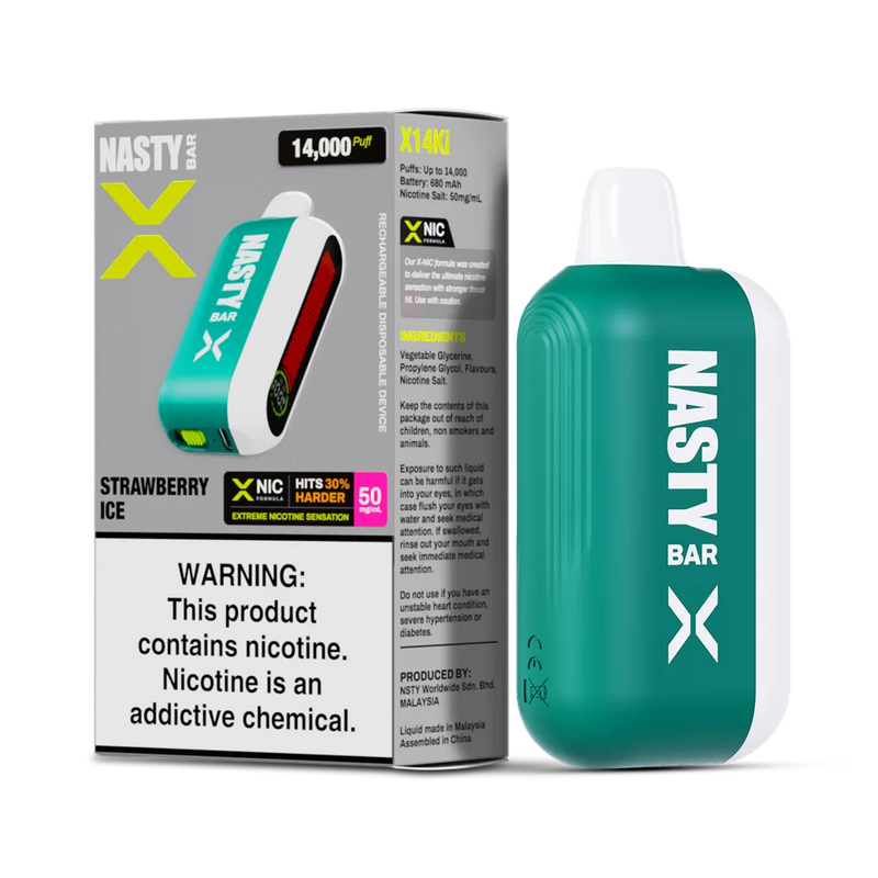 Nasty X 14K Strong - Strawberry Ice  Jetable  xvape.ma Maroc.