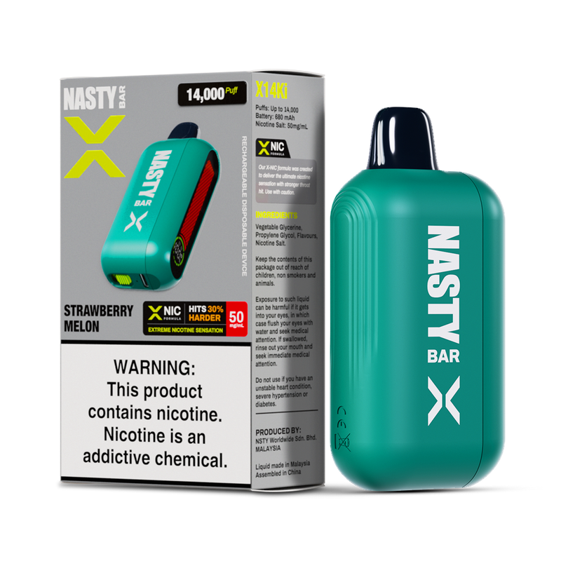 Nasty X 14K Strong - Strawberry Melon  Jetable  xvape.ma Maroc.