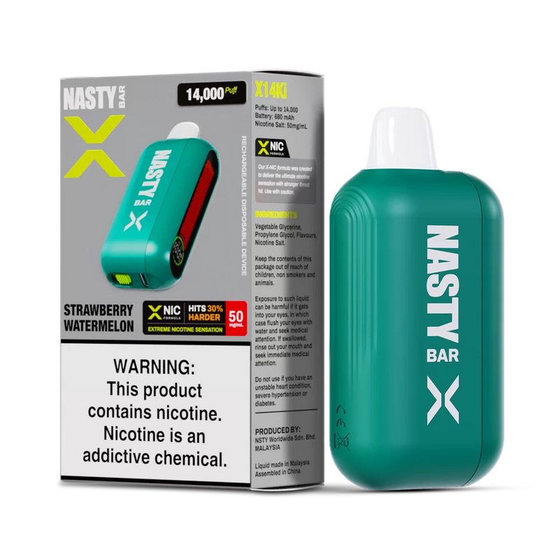 Nasty X 14K Strong - Strawberry Watermelon  Jetable  xvape.ma Maroc.