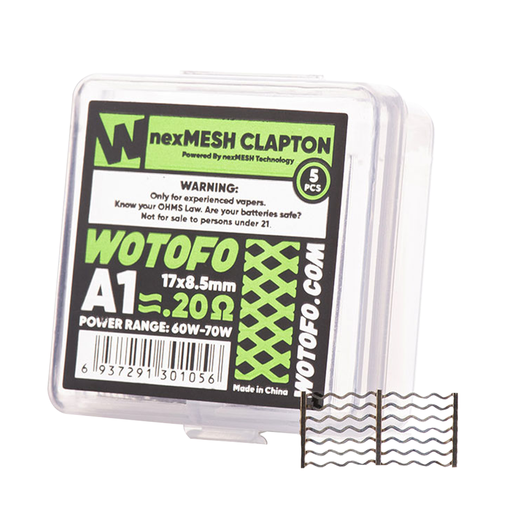 NexMesh Clapton A1 Ni80 0,2ohm 17*8.5mm - Wotofo  Mesh  xvape.ma Maroc.