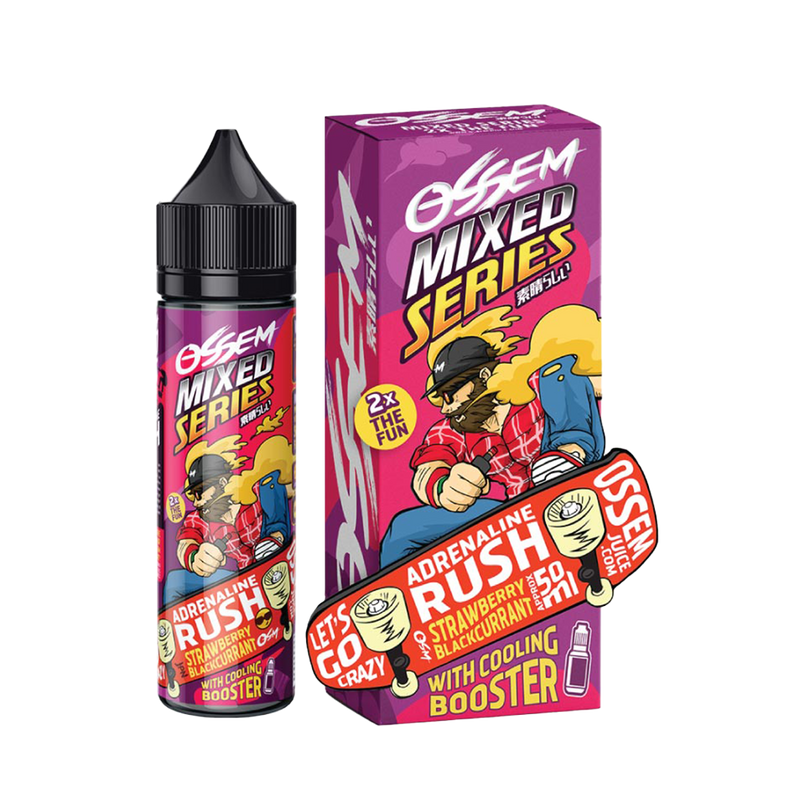 Ossem Juice Strawberry Blackurrent Adrenaline Rush  E-liquide premium  xvape.ma Maroc.
