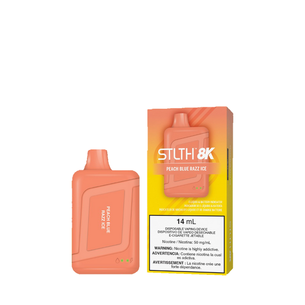 STLTH 8K - Peach Blue Razz Ice - 5%  Jetable  xvape.ma Maroc.
