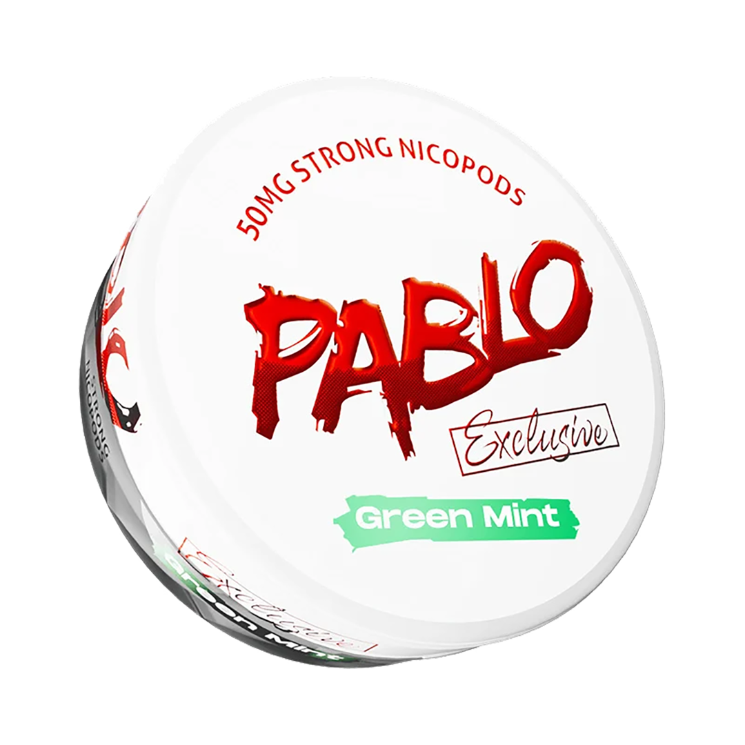 Pablo - Nicotine pouche - Green Mint - 30mg/pouch - 50mg/g  Nicotine Pouches  xvape.ma Maroc.