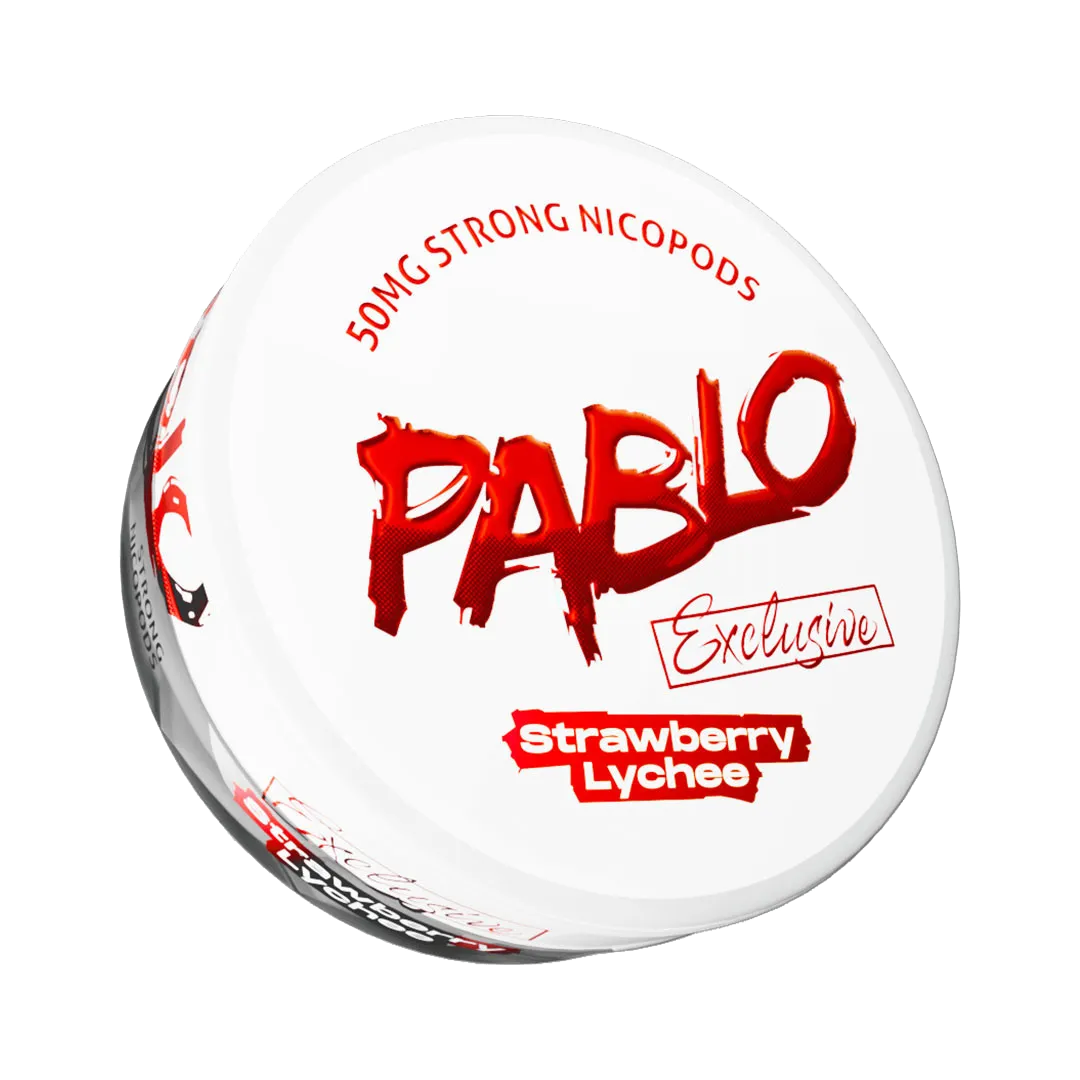 Pablo - Nicotine pouche - Strawberry Lychee - 30mg/pouch - 50mg/g  Nicotine Pouches  xvape.ma Maroc.