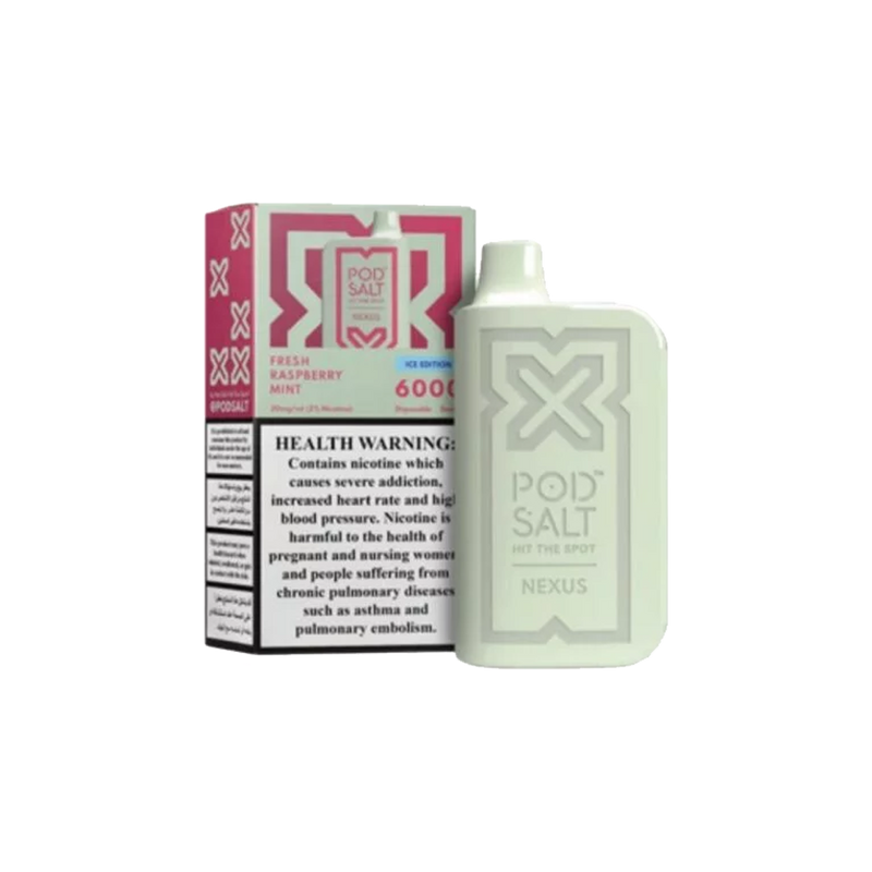 Pod Salt Nexus 6000 - Fresh Raspberry Mojito 5%  Jetable  xvape.ma Maroc.