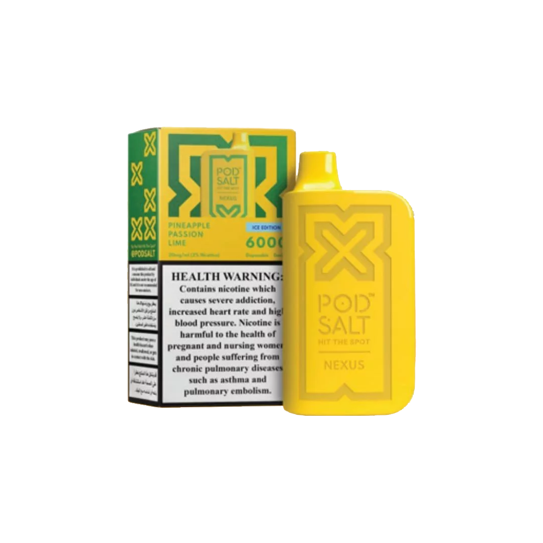 Pod Salt Nexus 6000 - Pineapple Passion lime 5%  Jetable  xvape.ma Maroc.