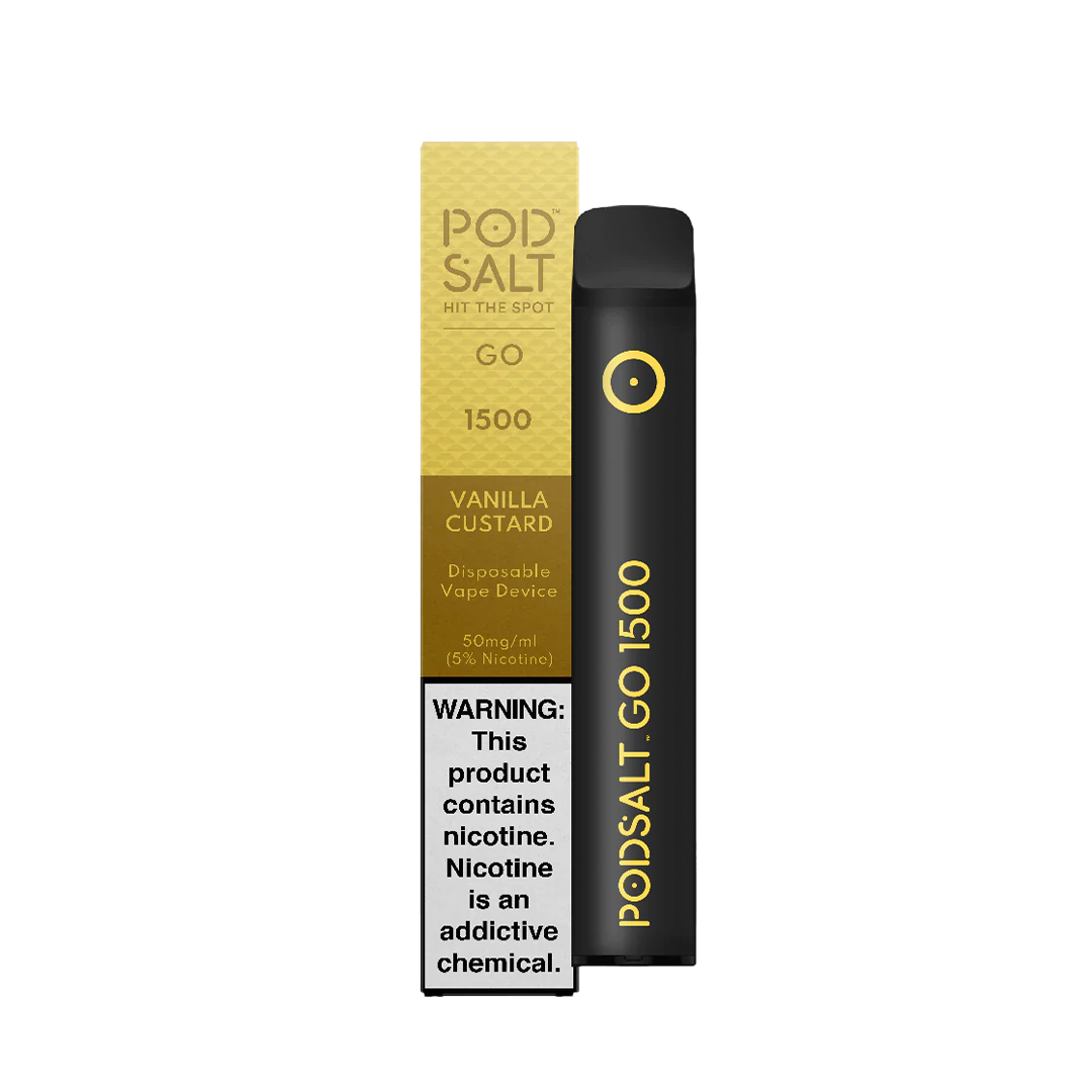 PodSalt 1500 PUFFS VANILLA CUSTARD  Jetable  xvape.ma Maroc.