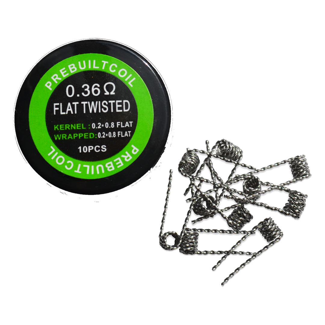 Prebuilt Coil Flat Twisted 0.36 Ohm ( boite de 10 pcs)