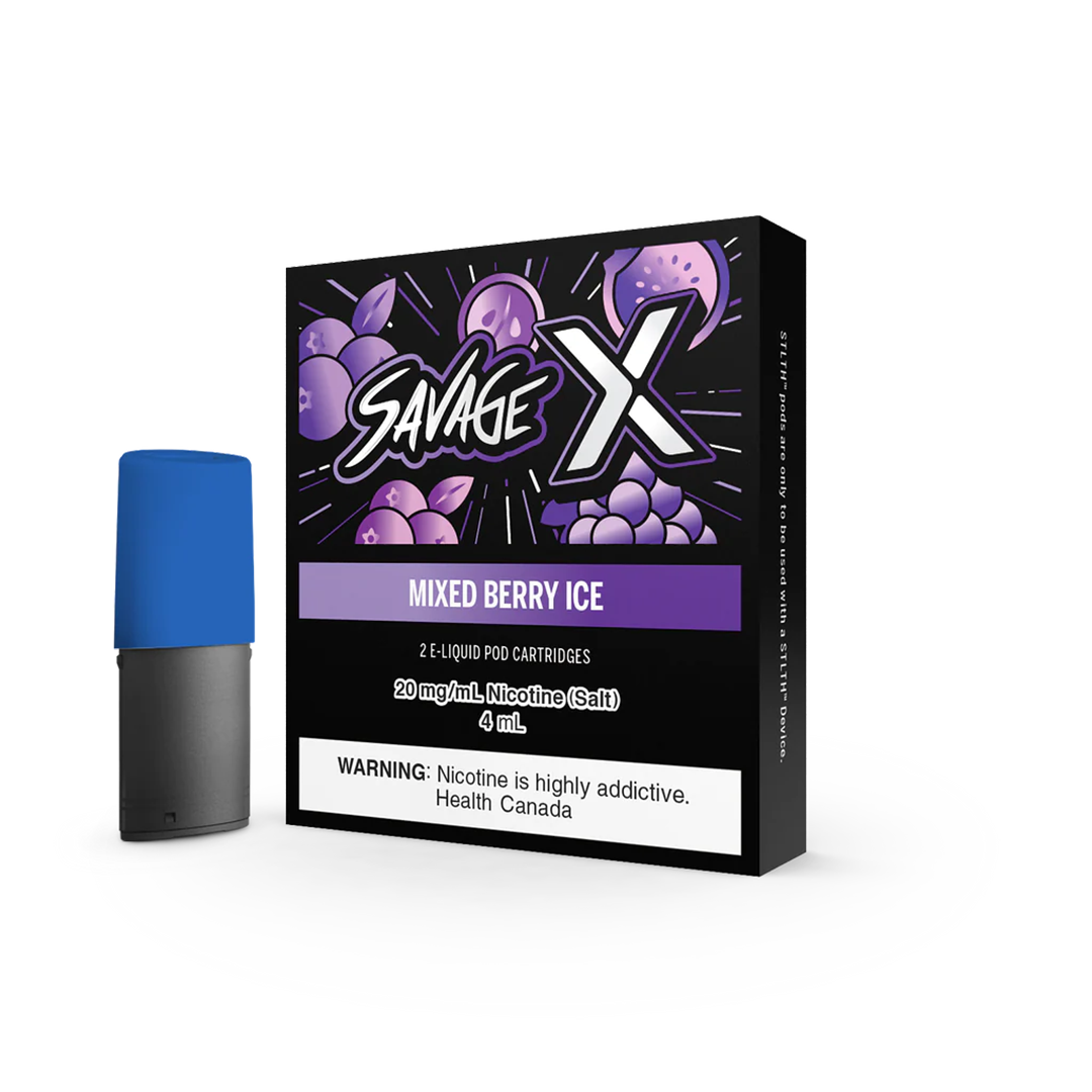 SAVAGE X Pod - Mixed Berry Ice  Cartouches Pré-Remplies  xvape.ma Maroc.