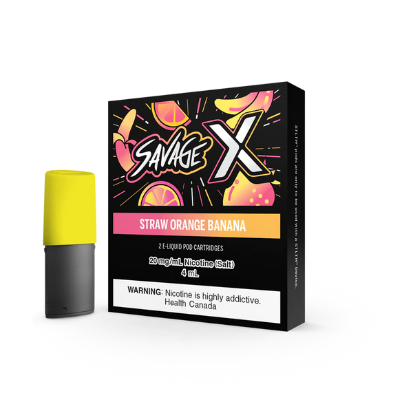 SAVAGE X Pod - Straw Orange Banana  Cartouches Pré-Remplies  xvape.ma Maroc.