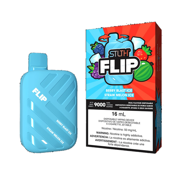 STLTH Flip 9K - Berry Blast Ice and Straw Melon Ice - 5%  Jetable  xvape.ma Maroc.