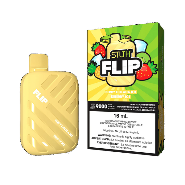 STLTH Flip 9K - Berry Colada Ice and Kiberry Ice - 5%  Jetable  xvape.ma Maroc.