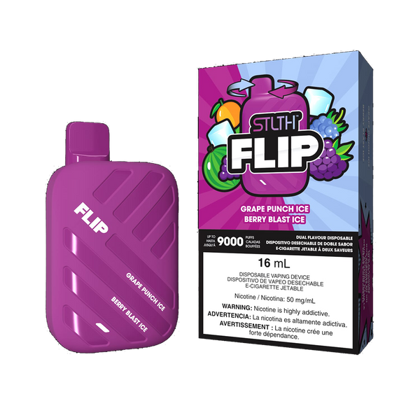 STLTH Flip 9K - Grape Punch Ice and Berry Blast Ice - 5%  Jetable  xvape.ma Maroc.
