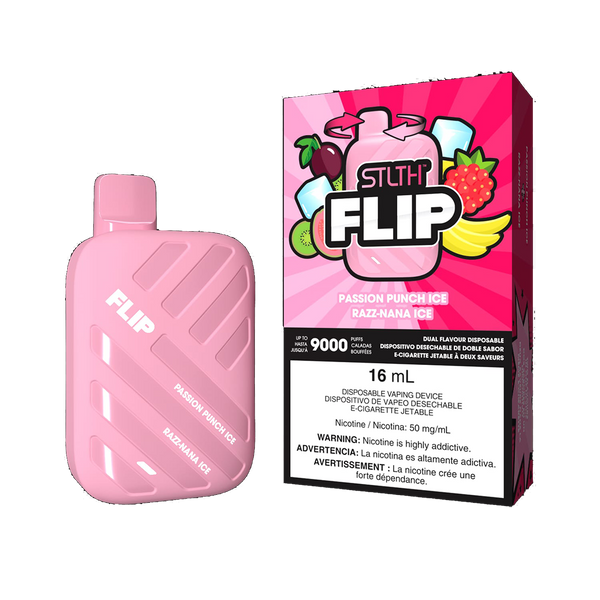STLTH Flip 9K - Passion Punch Ice and Razz Nana ice - 5%  Jetable  xvape.ma Maroc.