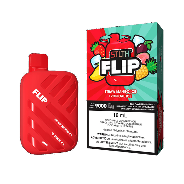 STLTH Flip 9K - Straw Mango Ice and Tropical Ice - 5%  Jetable  xvape.ma Maroc.