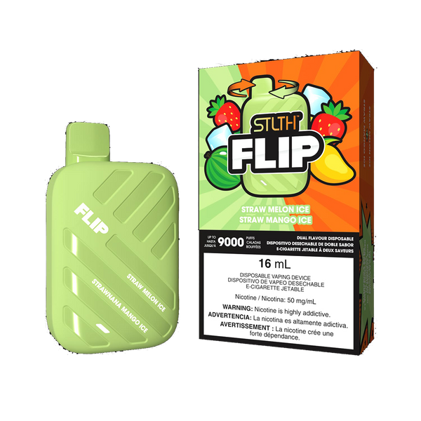STLTH Flip 9K - Straw Melon Ice and Straw Mango Ice - 5%  Jetable  xvape.ma Maroc.