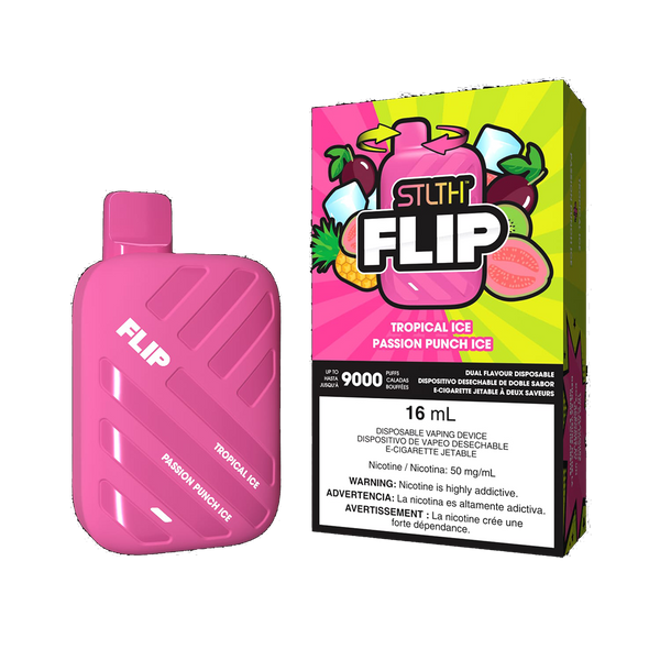 STLTH Flip 9K - Tropical Ice and Passion Punch Ice - 5%  Jetable  xvape.ma Maroc.
