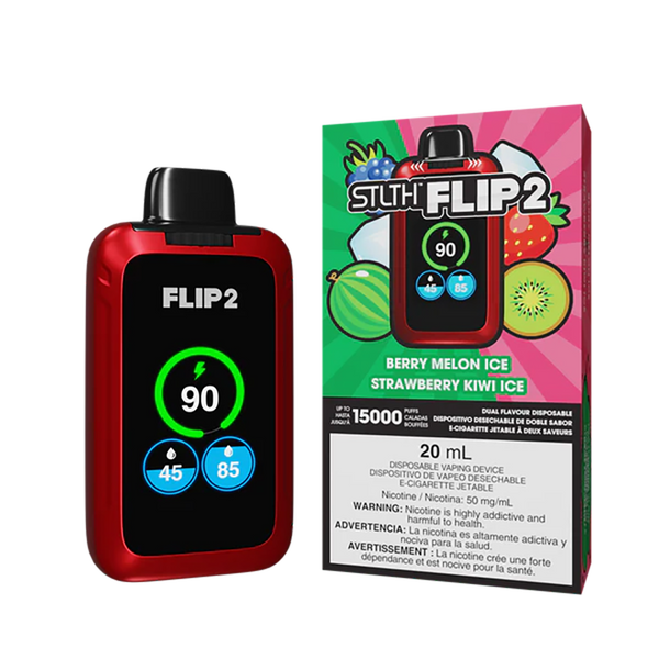 STLTH Flip 2 15K - Berry Melon Ice - Strawberry Kiwi Ice  Jetable  xvape.ma Maroc.
