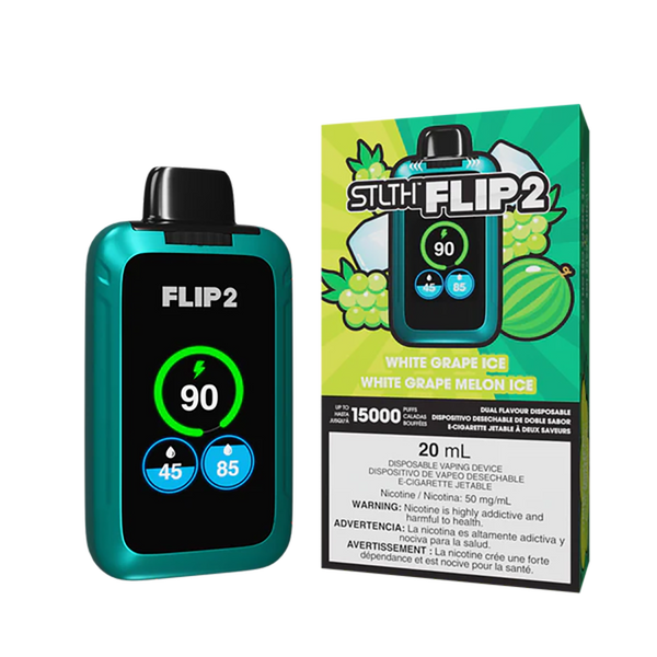 STLTH Flip 2 15K - White Grape Ice - White Grape Melon Ice  Jetable  xvape.ma Maroc.