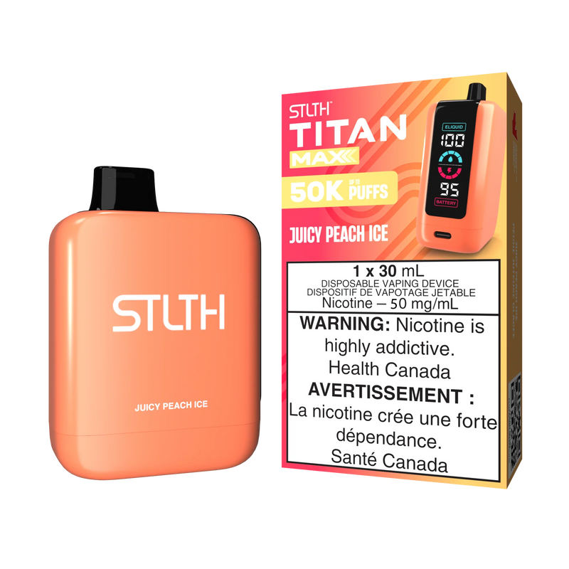 STLTH TITAN MAX 50K - Juicy Peach Ice - 5%  Jetable  xvape.ma Maroc.