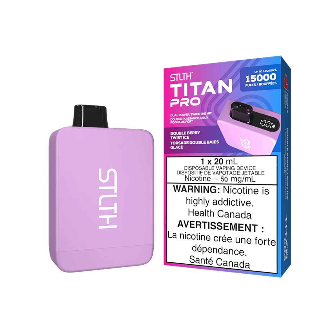 STLTH TITAN PRO 15K - Double berry twist ice  Jetable  xvape.ma Maroc.