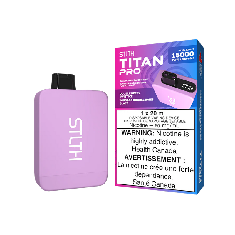 STLTH TITAN PRO 15K - Double berry twist ice  Jetable  xvape.ma Maroc.