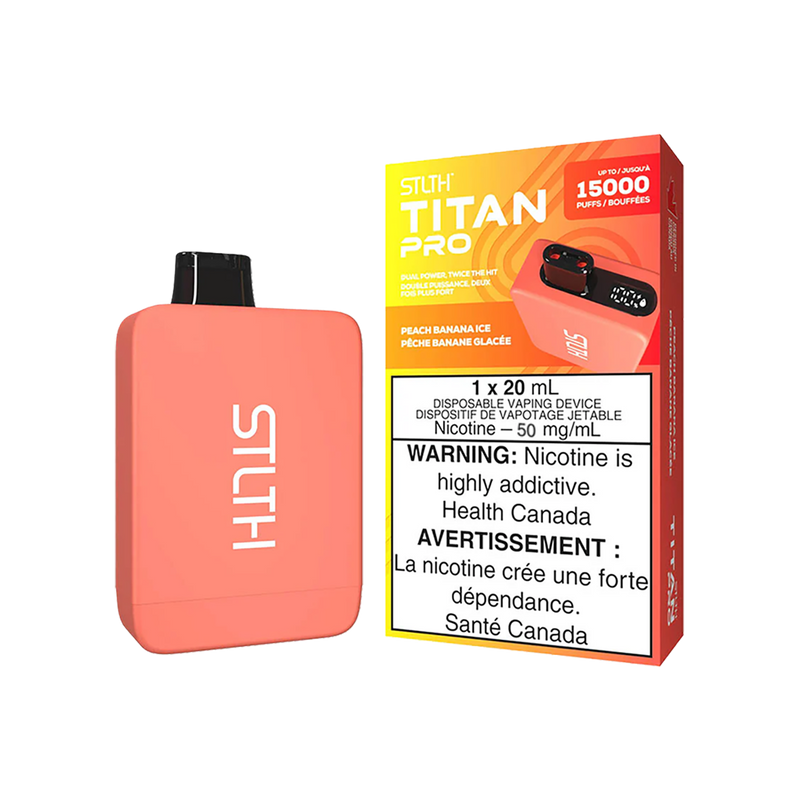 STLTH TITAN PRO 15K - Peach banana ice  Jetable  xvape.ma Maroc.