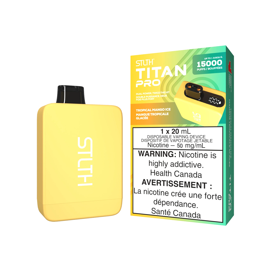 STLTH TITAN PRO 15K - Tropical mango ice  Jetable  xvape.ma Maroc.