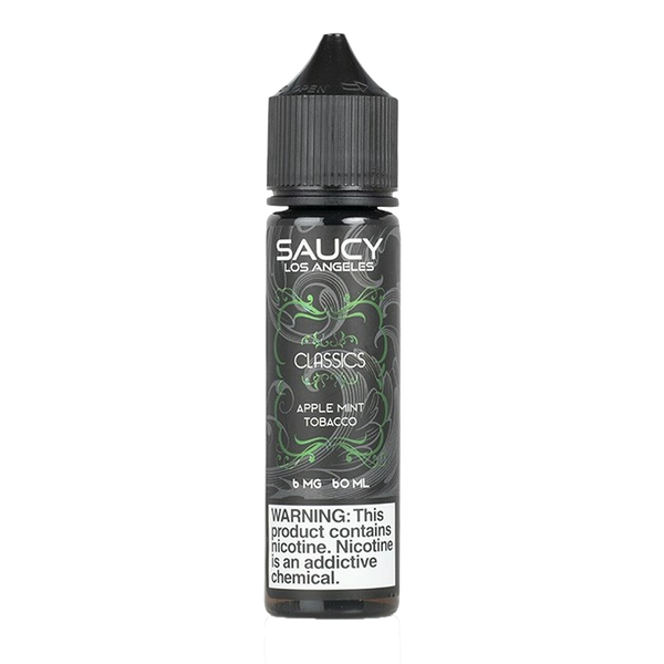 Saucy Apple Mint Tobacco 60ml  E-liquide premium  xvape.ma Maroc.